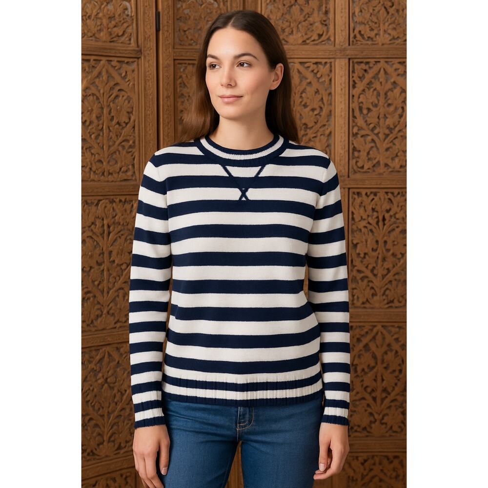 Madewell navy White Striped Pullover Sweater XS